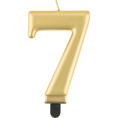 Godan Свещ за рожден ден 7 металик златиста