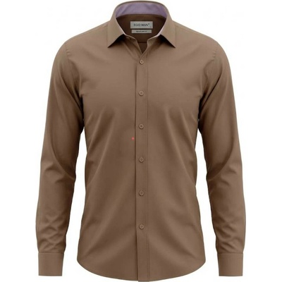 Ego Man pánská košile regular fit RE-101-11 hnědá