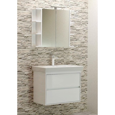 Banya M Комплект PVC мебели за баня "Муза", 80 см, цвят бял гланц (BMkomMU8001UN/MU8001N)