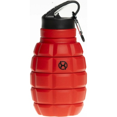 BrainMax Grenade bottle skládací silikonová lahev 580ml červená