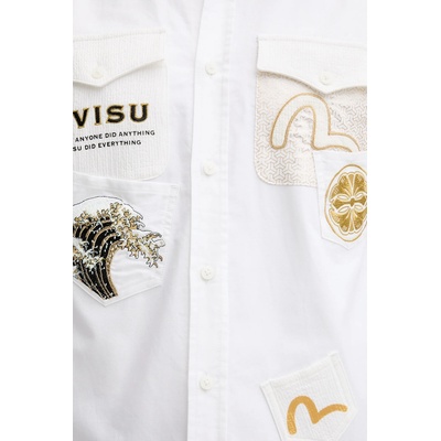 Evisu Памучна риза Evisu Evisu Logos & Wave Emb (2EAHTM4SL7040)