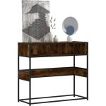 vidaXL Конзолна маса, опушен дъб, 90x35x80 см, инженерно дърво (849171)