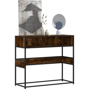 vidaXL Конзолна маса, опушен дъб, 90x35x80 см, инженерно дърво (849171)