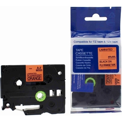 Compatible Brother HGe-B51, сигнал 24mm x 8, черен печат/портокал. база, бързоходен съвместима лента (HGeB51)