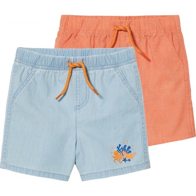 lupilu chlapecké kraťasy s BIO bavlnou 2 kusy světle modrá / oranžová
