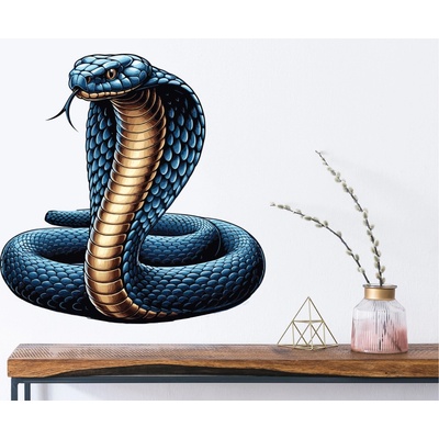 Nalepte.cz Kobra textilní prelepiteľná nálepka na stenu list 44 x 45 cm