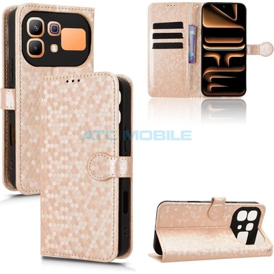 Pouzdro Shield4U Infinix Note 60 5G (X6879), Note 60 Pro 5G (X6878) Diamond Texture otevírací zlaté
