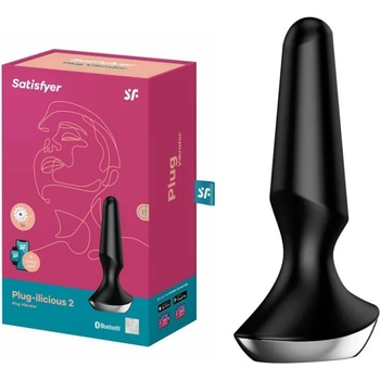 Вибриращ анален плъг, смартфон контрол, 12см. - Plug-ilicious 2, Black (SATISFY256)