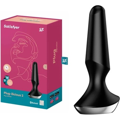 Вибриращ анален плъг, смартфон контрол, 12см. - Plug-ilicious 2, Black (SATISFY256)