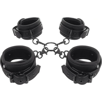 Image 1 of Fetish Submissive Ankle and Wrist Cuffs & Hogtie Set Vegan Leather