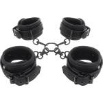 Fetish Submissive Ankle and Wrist Cuffs & Hogtie Set Vegan Leather