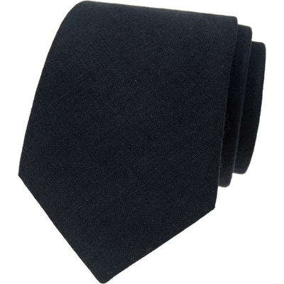 Avantgard Lněná kravata v dárkové krabičce 629-106 modrá / Navy Blue
