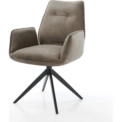 Delife Zoa-Flex mikrovlákno taupe vintage křížová podnož široká černá taštičkové pružiny