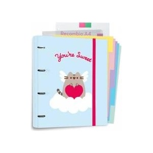 Pusheen - A4 binder from Purrfect Love collection with cards (4 rings, eraser)