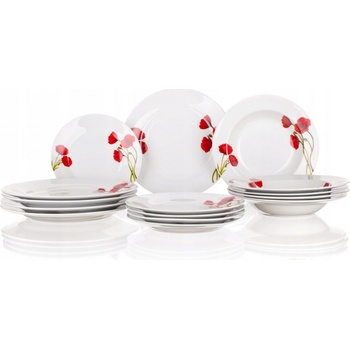 Banquet Jídelní servis red poppies maki červené 18 ks
