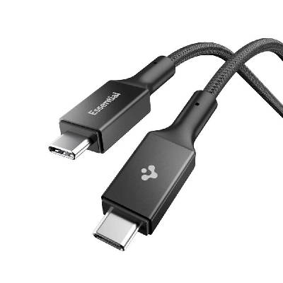 Здрав USB4 кабел с Thunderbolt 4 за устройства с USB-C порт - Spigen Essential USB-C to USB-C Cable 240W (черен) (150 см)
