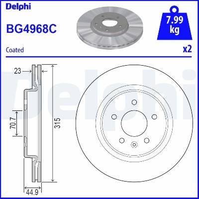 Brzdový kotúč DELPHI BG4968C
