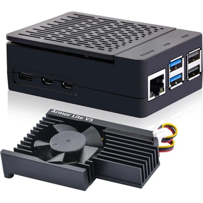 52Pi Krabička pro RPi 5 s aktivním chlazením Armor lite V5