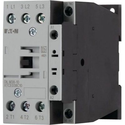 Eaton Контактор EATON DILM38-10(RDC24), 112442 - 3 полюса, 380 V 400 V 18, 5 kW, 1 N/O, RDC 24: 24 - 27 V DC, DC работа, Винтови клеми (112442)