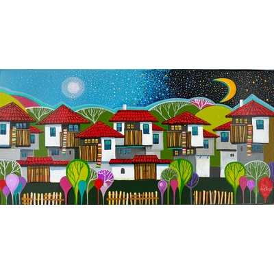 Наивистична картина " На село"