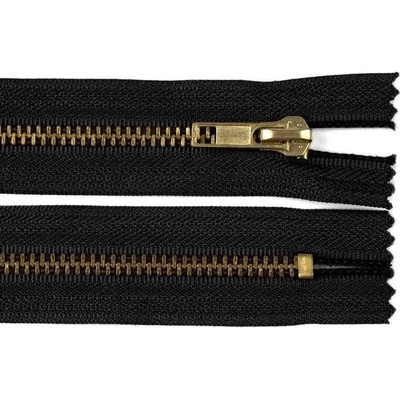 Zdrhovadlo zip mosazný 20cm nedělitelný 6mm černá