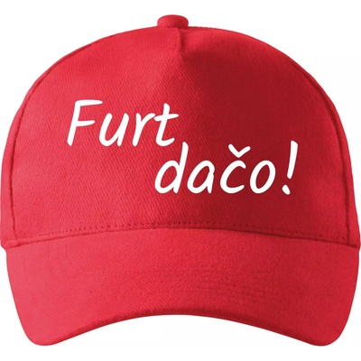 Furt dačo so zahnutým šiltom a látkovou sponou veľkosť Červená