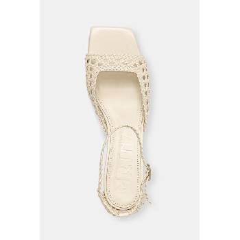 Souliers Martinez сандали с нисък ток от кожа VERONICA (VERONICA.WHITE)