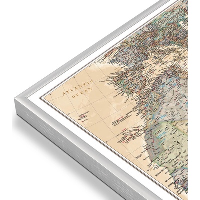 National Geographic Afrika - nástěnná mapa Executive 60 x 80 cm Varianta: mapa v hliníkovém rámu, Provedení: stříbrný rám