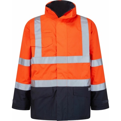 Portwest S779 Bizflame Hi Vis Multi Protection Nehorľavá reflexná bunda oranžová tmavomodrá