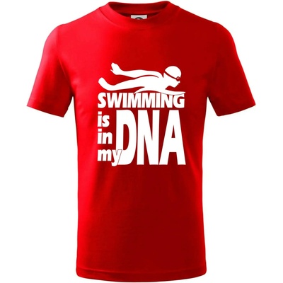 Swimming is in my DNA tričko detské Červená
