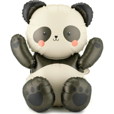 PartyDeco Balonek fóliový Medvěd Panda samostojící, 95 cm