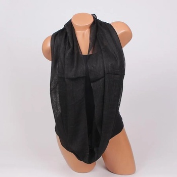 Image 1 of Елегантен дамски кръгъл шал в черно