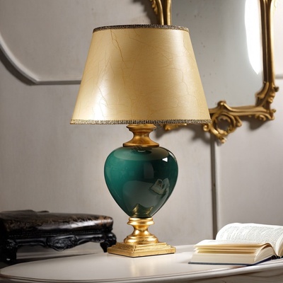 Onli - Настолна лампа AMADEUS 1xE27/15W/230V 72 cm зелен/златист (OL0541)