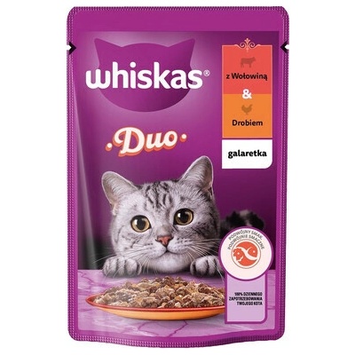 WHISKAS Adult s hovädzím a hydinou 85 g