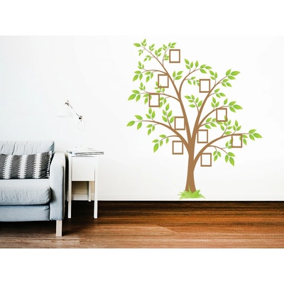 Nalepte.cz Hnědý strom života textilní přelepitelná samolepka na zeď 84 x 100 cm