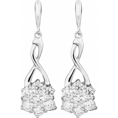 Silver Cat náušnice so zirkónmi SC374
