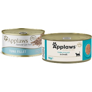 Applaws Tuna Fillet in Broth - Натурална мокра храна с филе от риба тон за котки 156гр