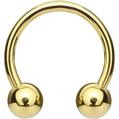 S4U Piercing podkova žluté zlato (1,6 x 10 mm, kuličky 4 mm) PV1001GD-161044