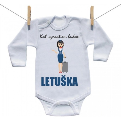 Boodyy Body s dlhým rukávom Keď vyrastiem budem letuška