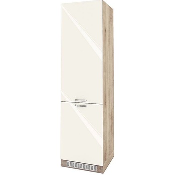 Image 1 of ИРИМ Колонен кухненски шкаф за вграден хладилник Сити АРФ-Крийм гланц-11-50 60 см