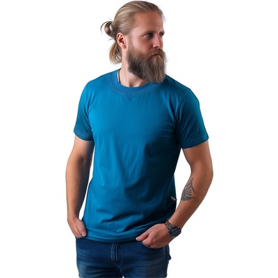 Pánske tričko Marek krátky rukáv tmavý tyrkys
