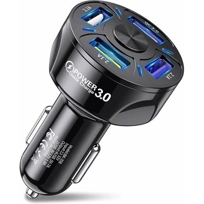 Mobilly Nabíjačka do auta, 4x USB-A, QuickCharge 3.0, čierna XXX
