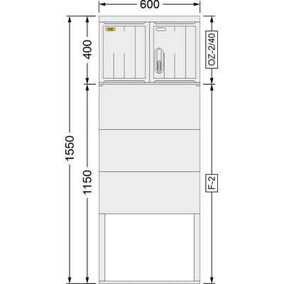 SFOS 600x1550x245mm OZ-2/40 + F-2