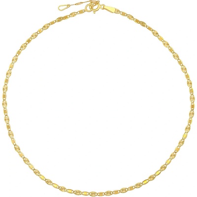 SILVEGO Řetízek na nohu ze žlutého zlata se střídavými broušenými očky FNN1391AGY – Sleviste.cz