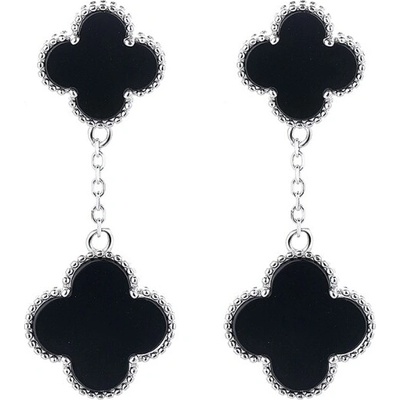 Majya Strieborné náušnice LUCKY LIZ black 11849