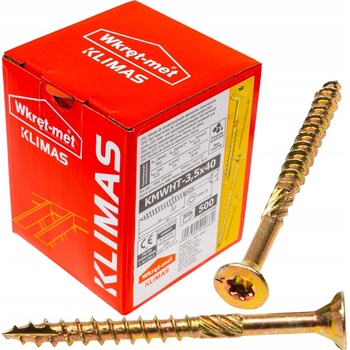Klimas Wkret-Met TX 3,5x40mm - 500 ks - Skrutky / Vruty do dreva so zapustenou hlavou, KMWHT
