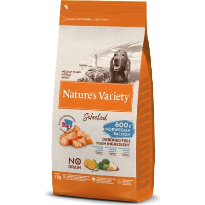 Nature's Variety Selected Med/Maxi Norwegian Salmon всусни кучешки гранули - 12кг