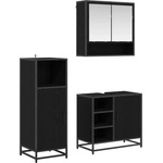 vidaXL Комплект мебели за баня 3 бр. Черния дъб 35 x 37, 5 x 100 см (3402344)
