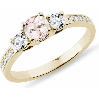 Klenota Prsteň zo zlata s morganitom a bielymi diamantmi k0233053