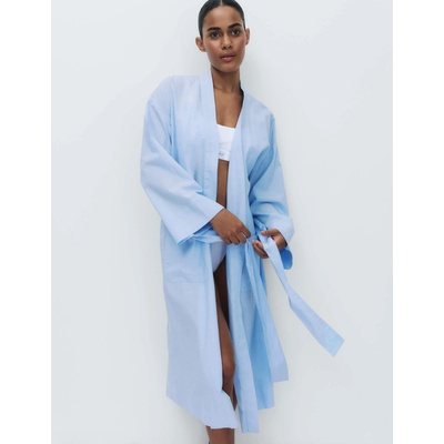 Marks & Spencer Плед от chambray материал от чиста памук Marks & Spencer синя Marks & Spencer | Sin | ЖЕНИ | S